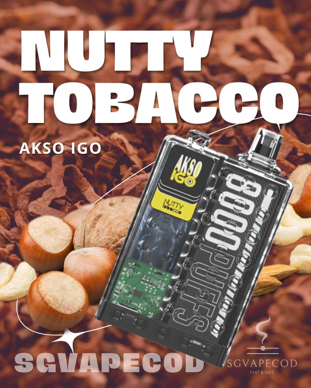 Akso IGO 8000-Nutty Tobacco